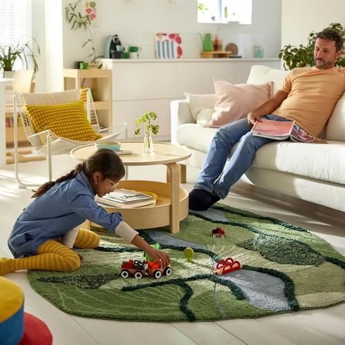 イケア（IKEA） ラグ パイル長 グリーン 153x215cm big80602002