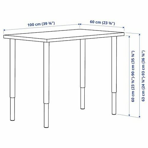 【セット商品】IKEA イケア デスク ダークグレー ブラック 100x60cm big89416114 LINNMON リンモン OLOV オーロヴ｜clair-kobe｜02