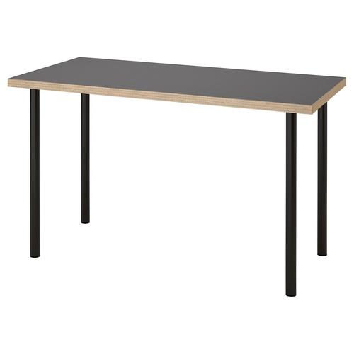 イケア（IKEA） デスク グレー/木目調 ブラック 120×60cm big89584027 