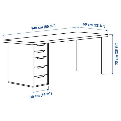 イケア（IKEA） デスク グレー/木目調 ブラック 140×60cm big89585381