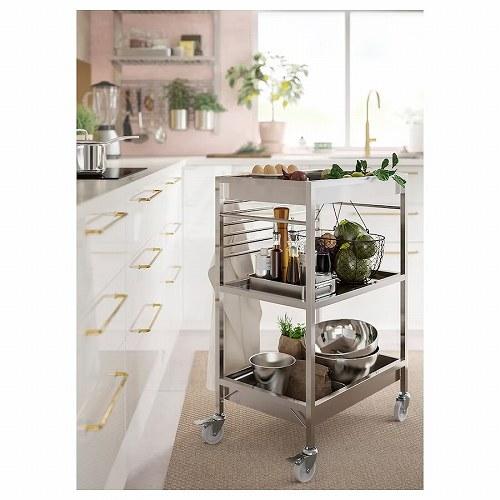 イケア IKEA キッチンワゴン ステンレススチール 60x40cm イケア IKEA キッチンワゴン ステンレススチール 60x40cm