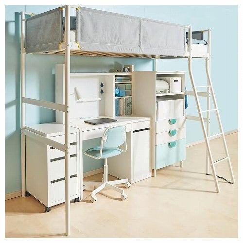 IKEAイケアミッケ学習机ホワイトDIYカスタム 追加ユニット LEDライト付き イケア（IKEA） 追加ユニット 高 ホワイト 白 105x65cm big90354271