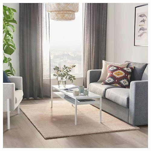 【極美品】IKEA STOENSE ラグ オフホワイト　133×195cm イケア（IKEA） ラグ パイル短 オフホワイト 133x195cm big90425527