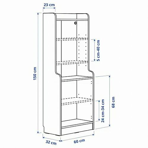 IKEA DALRIPA（ダールリパ） 本棚 カラー ホワイト イケア（IKEA） IKEA - - DALRIPA -ダールリパ- 本棚 ホワイト 60x150