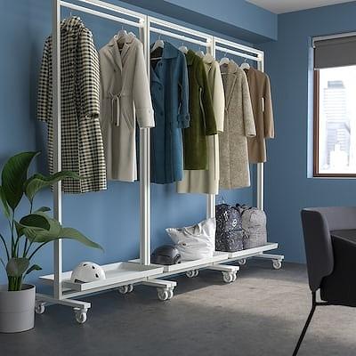 イケア（IKEA） フレーム キャスター付き ホワイト 85x205x50cm