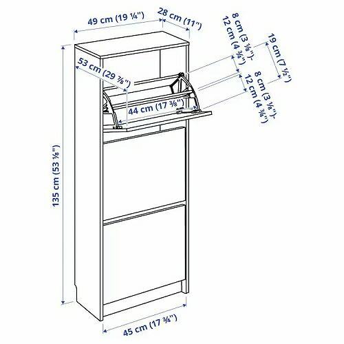 イケア（IKEA） シューズボックス3段 ホワイト 49x28x135cm