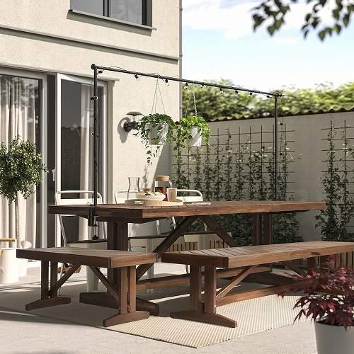 イケア（IKEA） ベンチ 屋外用 アカシア材 200cm big90586695