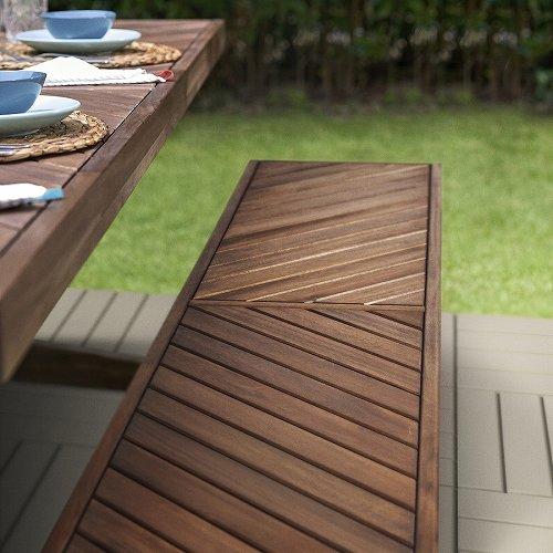 イケア（IKEA） ベンチ 屋外用 アカシア材 200cm big90586695