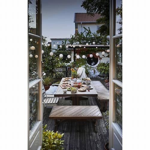 イケア（IKEA） ベンチ 屋外用 アカシア材 200cm big90586695