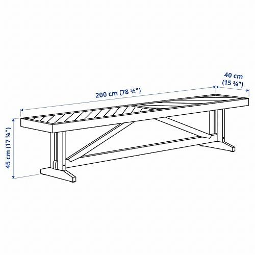 ベンチ アイダ 幅940mm イケア（IKEA） ベンチ 屋外用 アカシア材 200cm big90586695