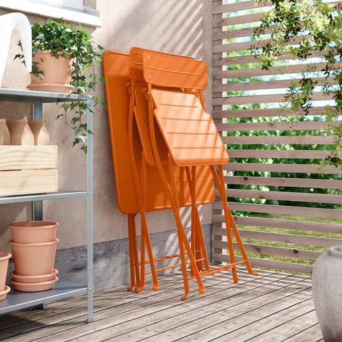 イケア（IKEA） テーブル＆折りたたみチェア2脚 屋外用 ブライト