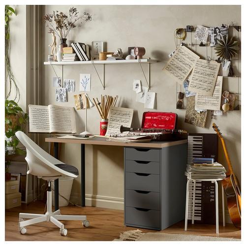 イケア（IKEA） デスク グレー/木目調 ブラック 120×60cm big99584927