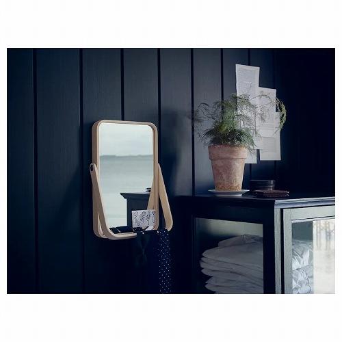 【Haneki 】IKEA イケア　ミラー　鏡　木製　フレーム　姿見 イケア（IKEA） テーブルミラー 鏡 アッシュ 27x40cm c80306921