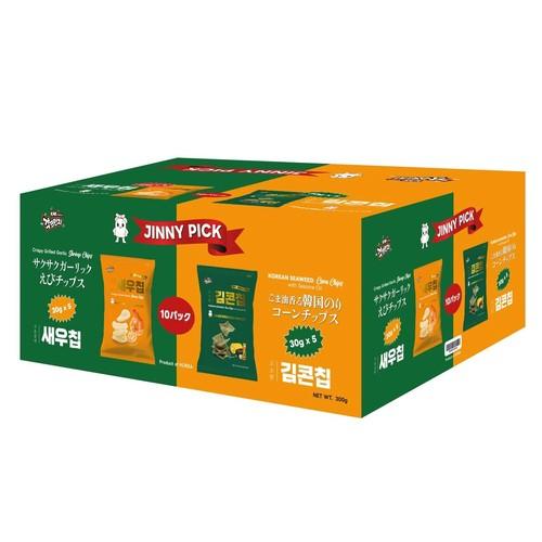 コストコ（Costco） JINNY PICK 韓国のりチップス & えびせん 各5袋 10