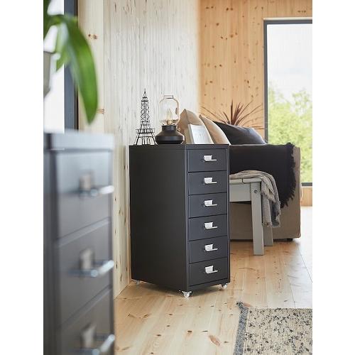 イケア IKEA 引き出しユニット キャスター付き ブラック 黒 イケア IKEA 引き出しユニット キャスター付き ブラック 黒