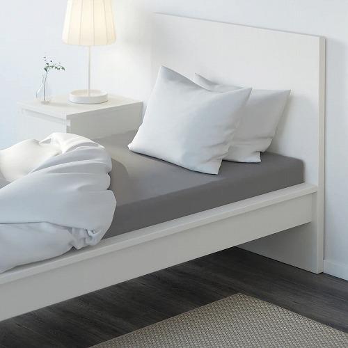 イケア（IKEA） ボックスシーツ カバー グレー シングル 90x200cm