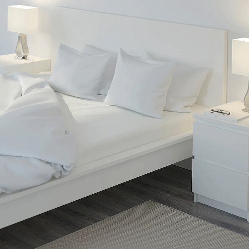 イケア（IKEA） ボックスシーツ カバー ホワイト 白 クイーン