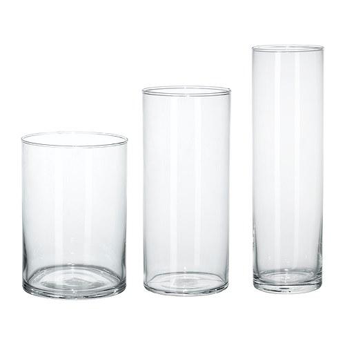 イケア（IKEA） CYLINDER シリンデル 花瓶 3点セット クリアガラス