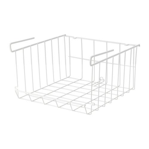 イケア（IKEA） クリップオンバスケット かご ホワイト 白 31x30x18cm