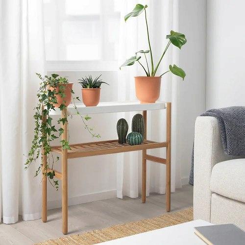 イケア（IKEA） プラントスタンド 竹 ホワイト 白 70cm d80294961