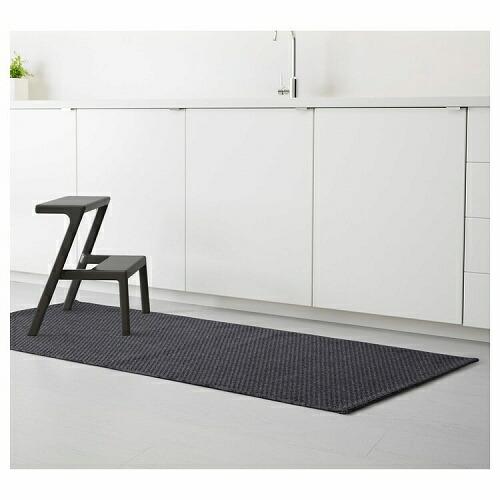 イケア（IKEA） ラグ 平織り 室内/屋外用 ダークグレー 80x200cm