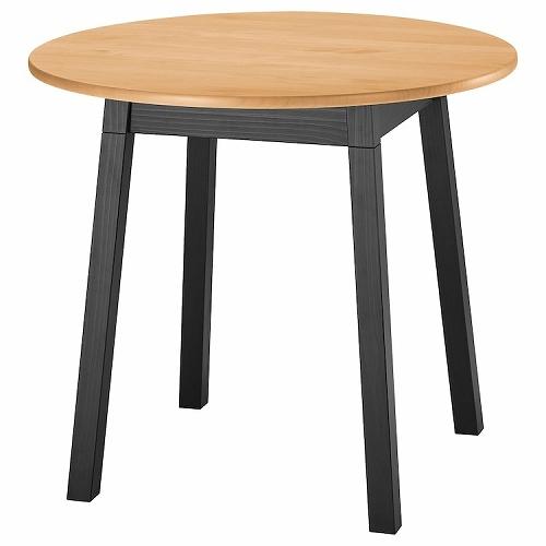 イケア（IKEA） テーブル 丸形 ライトブラウンステイン ブラック