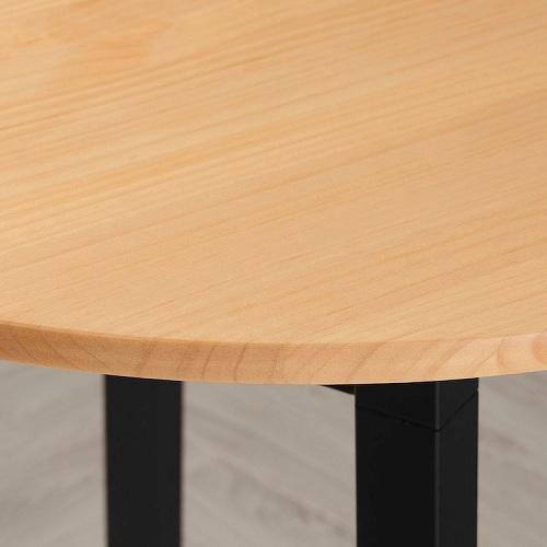 イケア（IKEA） テーブル 丸形 ライトブラウンステイン ブラック