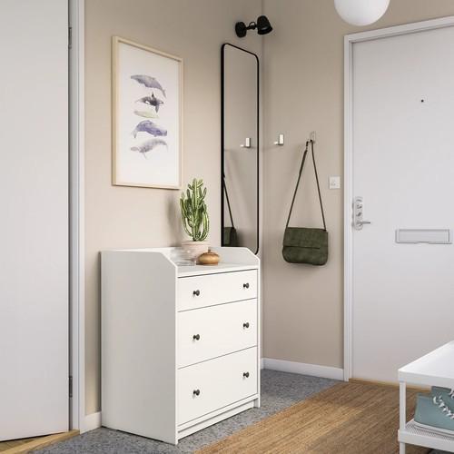 IKEA　HAUGA/ハウガ：チェスト（引き出し×6）ホワイト イケア（IKEA） チェスト（引き出し×3） ホワイト 70x46x84cm