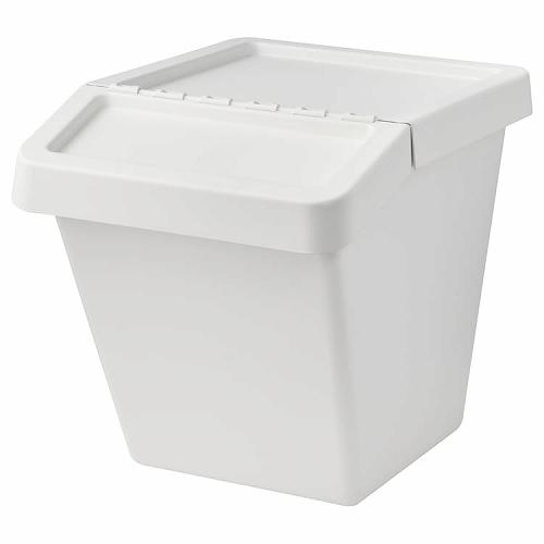 イケア（IKEA） 分別ゴミ箱 ふた付 ホワイト 60L fp10255901 SORTERA