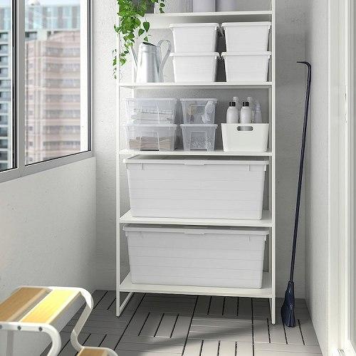 イケア（IKEA） 収納ボックス ふた付き ホワイト 38x76x30cm