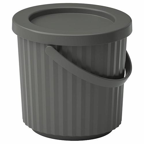 イケア（IKEA） ふた付きゴミ箱 ダークグレー 8L fp20559983 DAMMANG