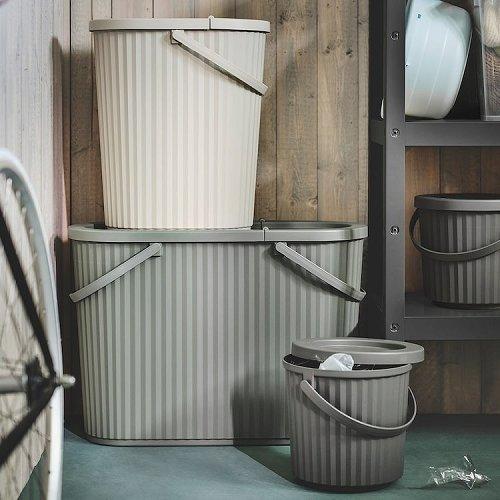 イケア（IKEA） ふた付きゴミ箱 ダークグレー 8L fp20559983 DAMMANG
