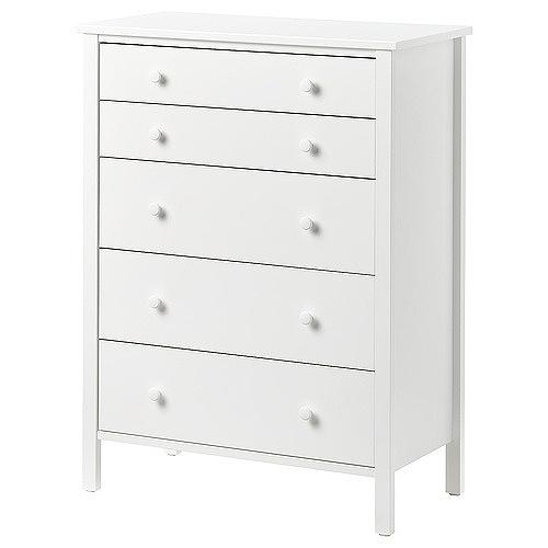 イケア（IKEA） チェスト（引き出し×5） ホワイト 転倒防止機能付き