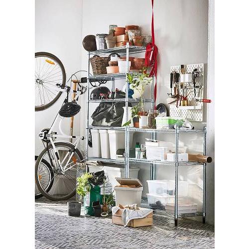 【新品】イケア IKEA シェルフユニット シルバー ×3個セット 収納 ラック イケア（IKEA） シェルフユニット 亜鉛メッキ 92x36x94cm m00167207
