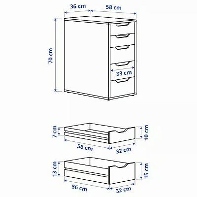 イケア（IKEA） 引き出しユニット ブラックブラウン 黒茶 36x70cm