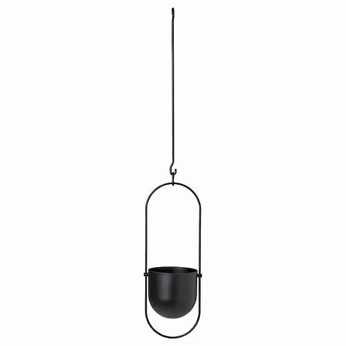 イケア（IKEA） ハンギングプランター 室内 屋外用 4号 ブラック 12cm
