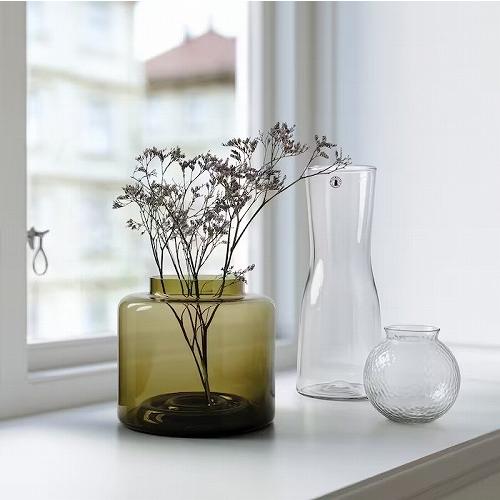 イケア（IKEA） 花瓶 グリーンブラウン 16cm m00511954 KONSTFULL