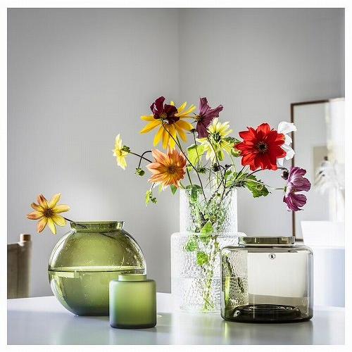 イケア（IKEA） 花瓶 グリーンブラウン 16cm m00511954 KONSTFULL