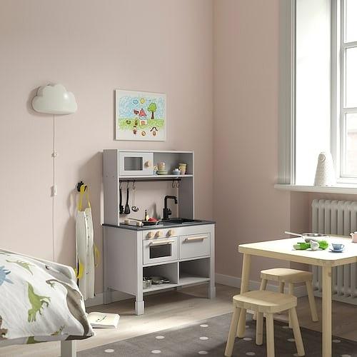 美品 IKEA SILLTRUT キッチン おままごと DUKTIG 送料込 イケア（IKEA） スィルトルト 子ども用キッチン グレー 68x40x100