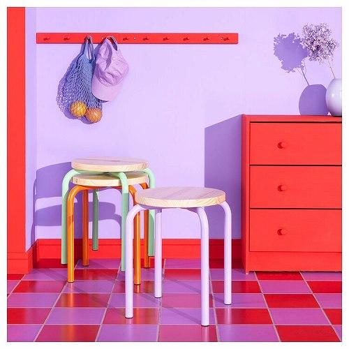 イケア（IKEA） スツール ライラック パイン材 m00560435 DOMSTEN