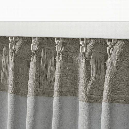 イケア（IKEA） 遮光カーテン（わずかに透光） 1組 ライトグレー
