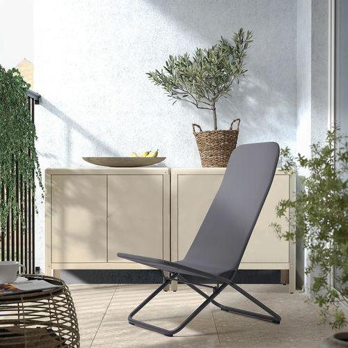イケア（IKEA） ラウンジチェア 屋外用 折りたたみ式 ダークグレー