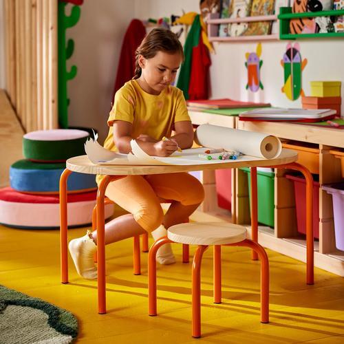 イケア（IKEA） 子ども用テーブル 木製/オレンジ 84x42cm m00598971