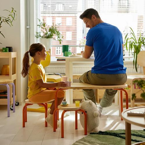 イケア（IKEA） 子ども用テーブル 木製/オレンジ 84x42cm m00598971