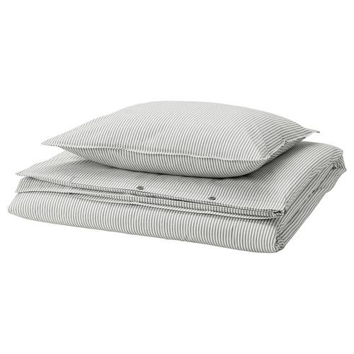 イケア（IKEA） 掛け布団カバー＆枕カバー グレー ホワイト/ストライプ