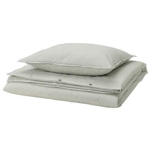 イケア（IKEA） 掛け布団カバー＆枕カバー グレー ホワイト/ストライプ