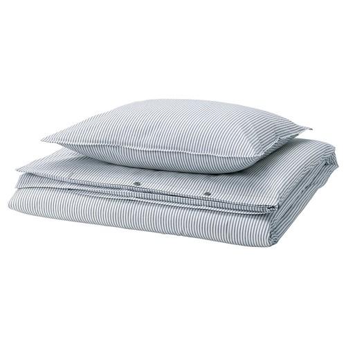 イケア（IKEA） 掛け布団カバー＆枕カバー グレー ホワイト/ストライプ