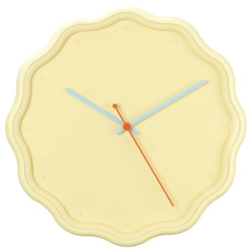 イケア（IKEA） 静音 掛け時計 花形 イエロー 31cm m00619704