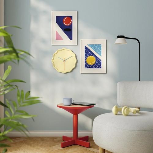 イケア（IKEA） 静音 掛け時計 花形 イエロー 31cm m00619704