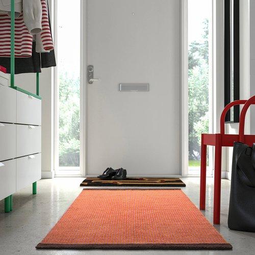 イケア（IKEA） ラグ 平織り ライトオレンジピンク 80x150cm m00623904